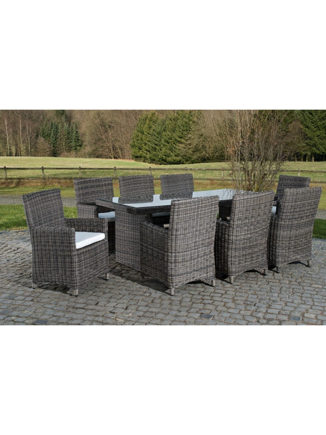 Fontana XL Creme siddegruppe, gråmeleret