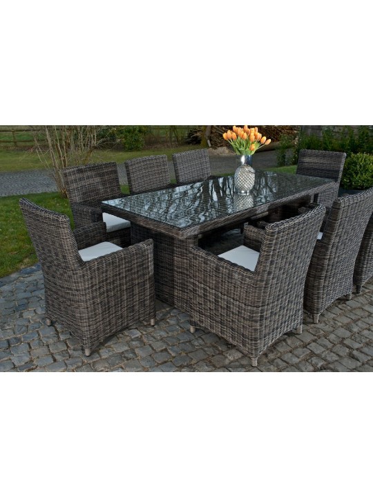 Fontana XL Creme siddegruppe, gråmeleret