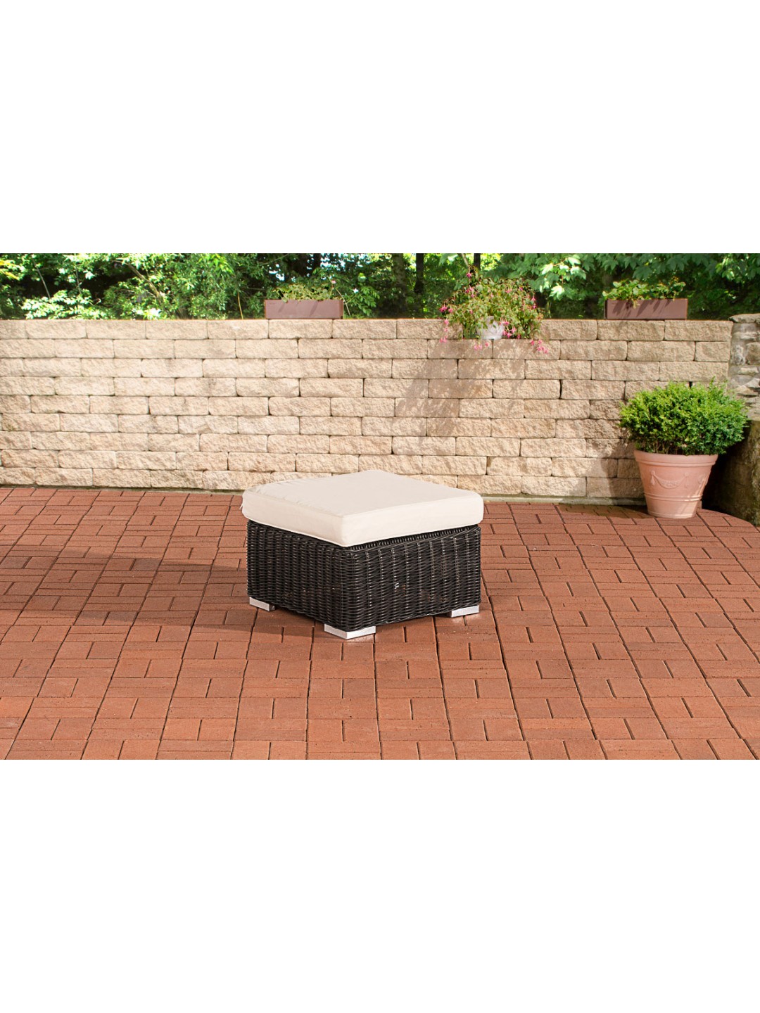 Taburet Bilbao / Madeira Creme, sort