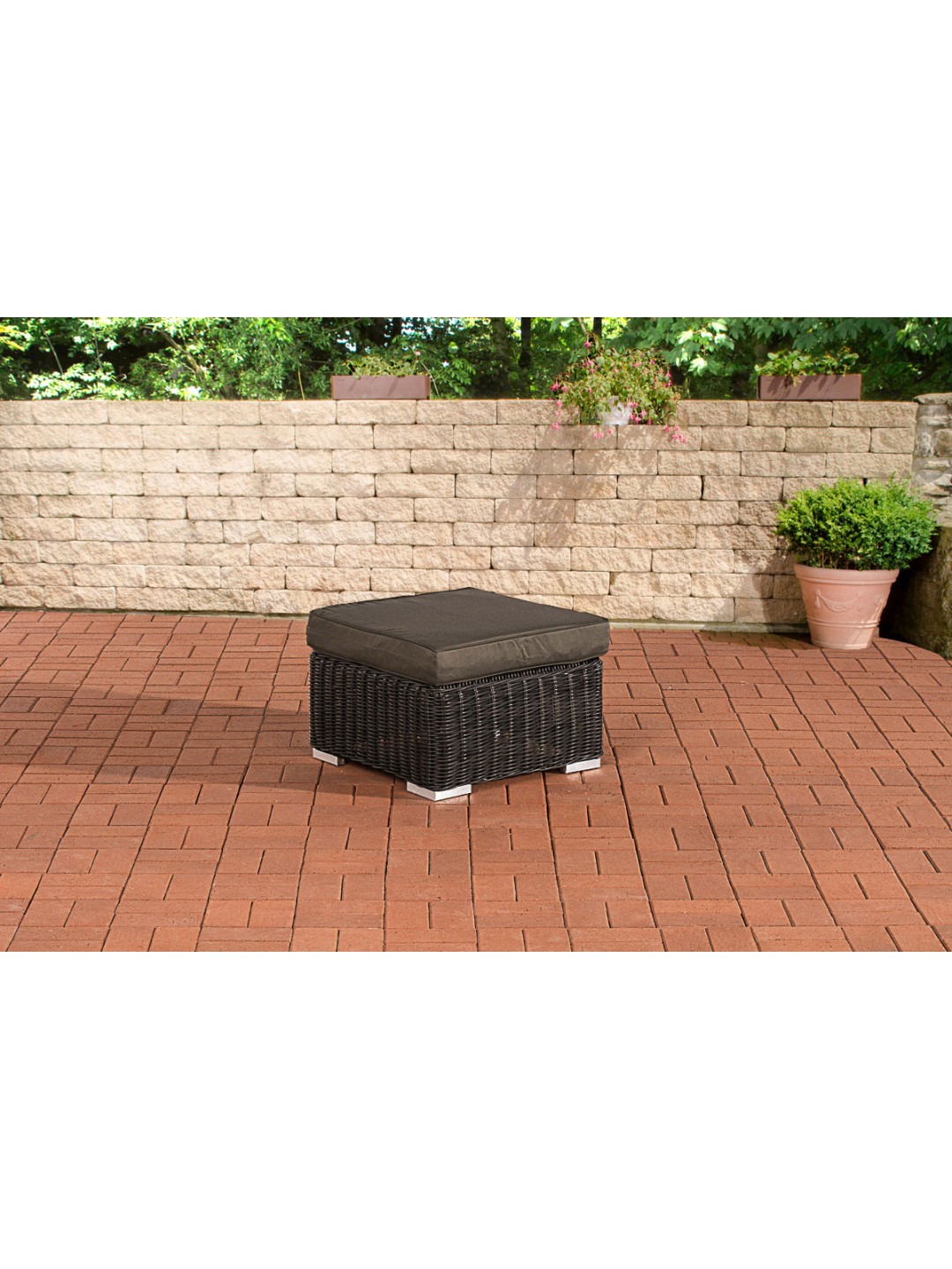 Taburet Bilbao / Madeira antracit, sort