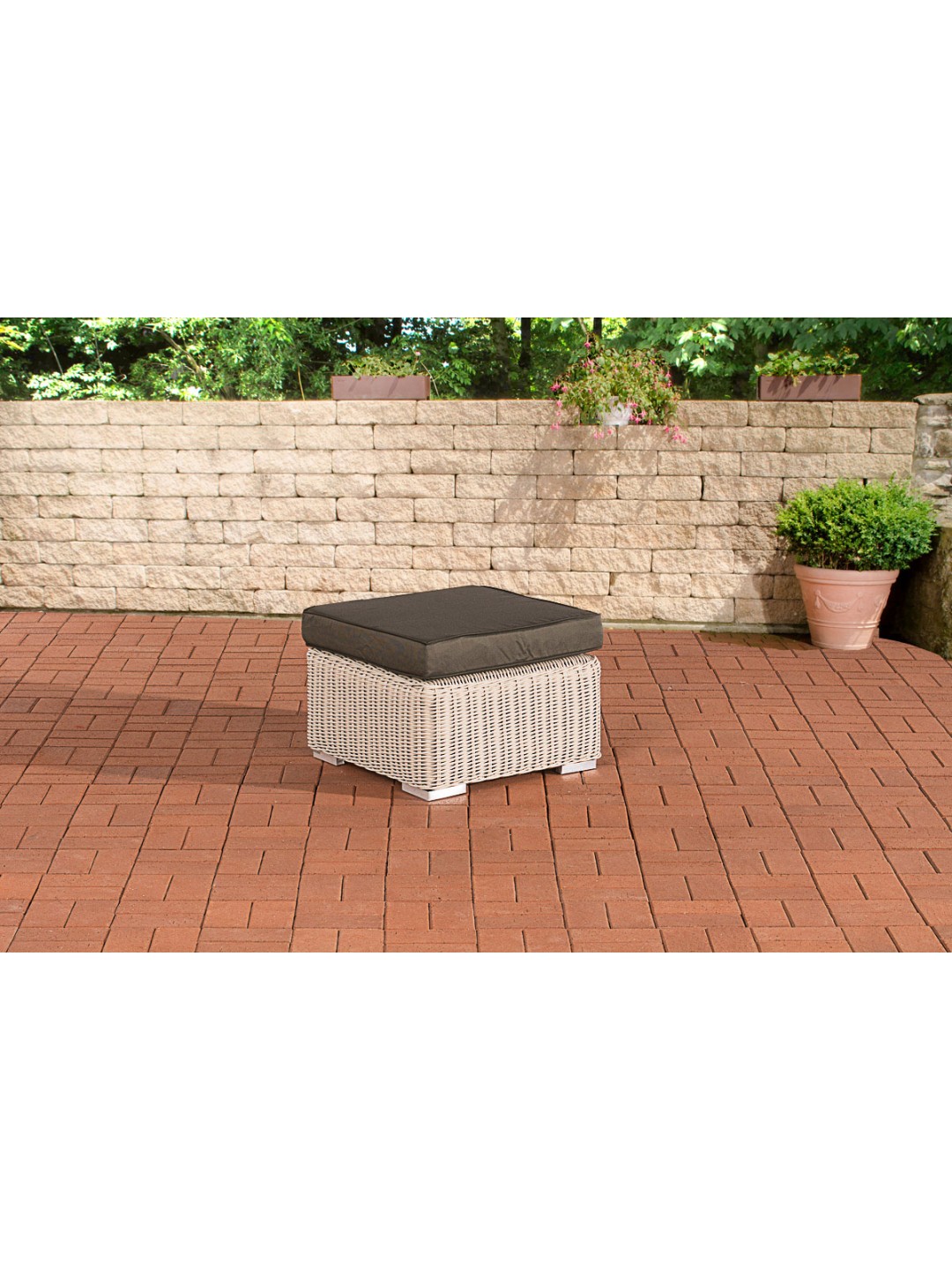 Taburet Bilbao / Madeira antracit, perlemor hvid