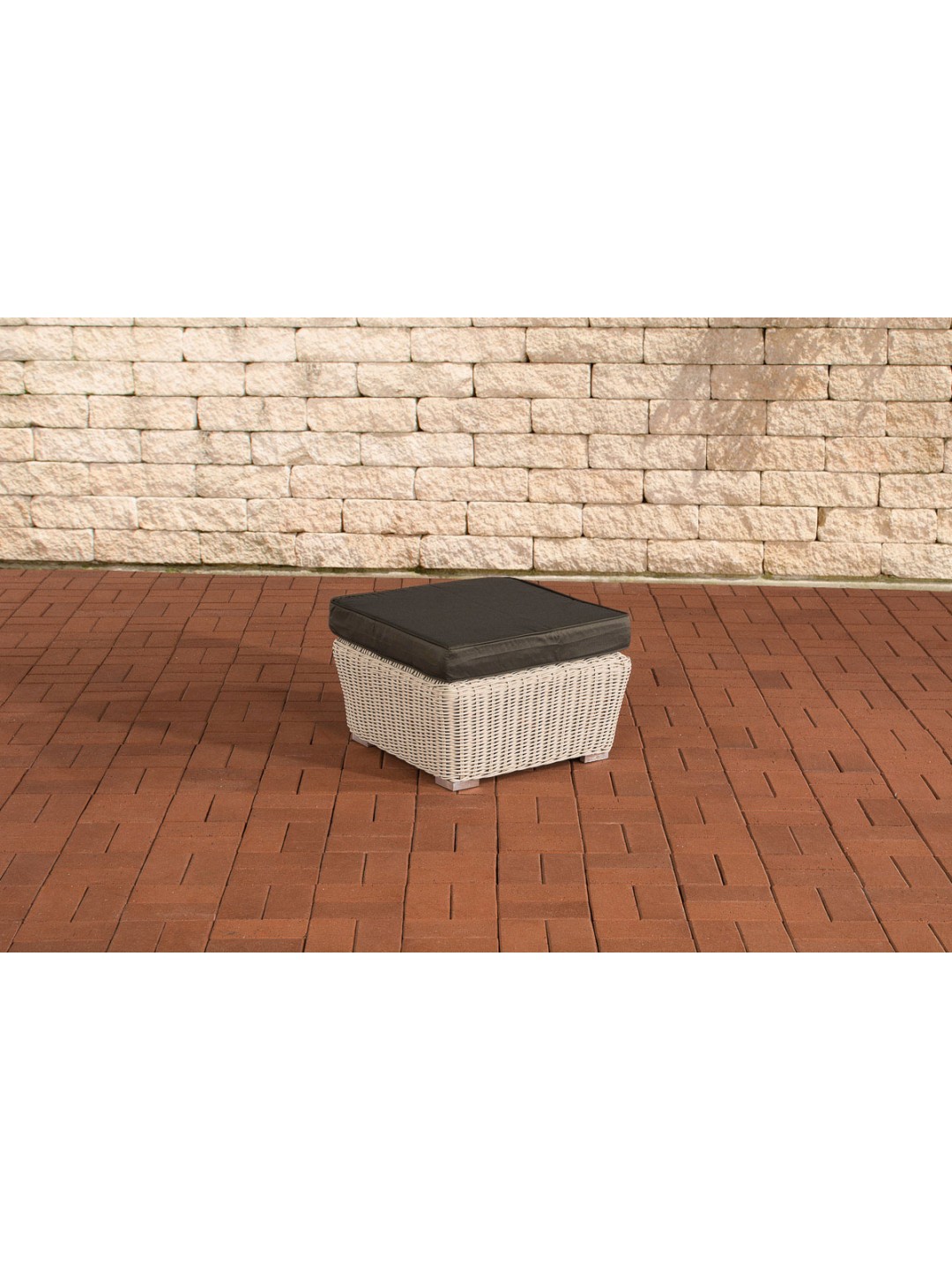 Fodskammel Mandal Antracit, perlemor hvid