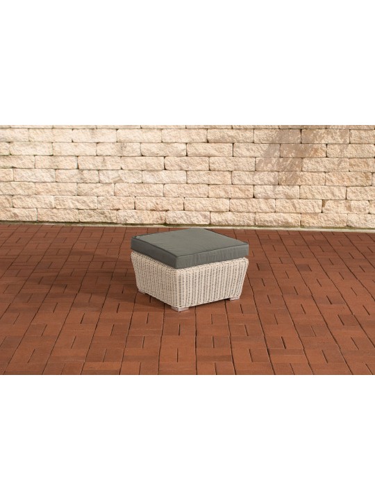 Fodskammel Mandal Iron Grey, perlemor hvid