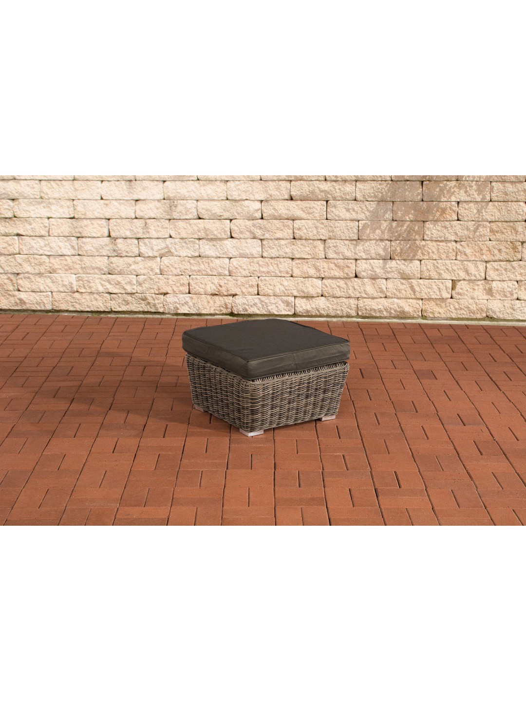 Fodskammel Mandal Antracit, gråmeleret