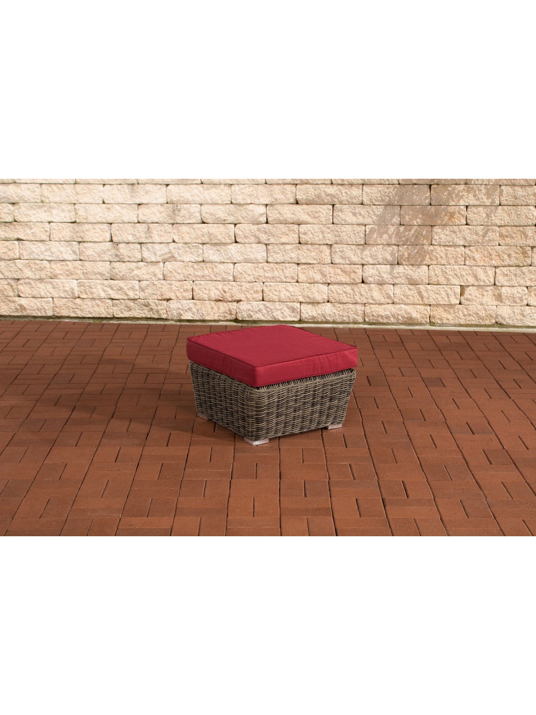 Fodskammel Mandal Ruby Red, gråmeleret