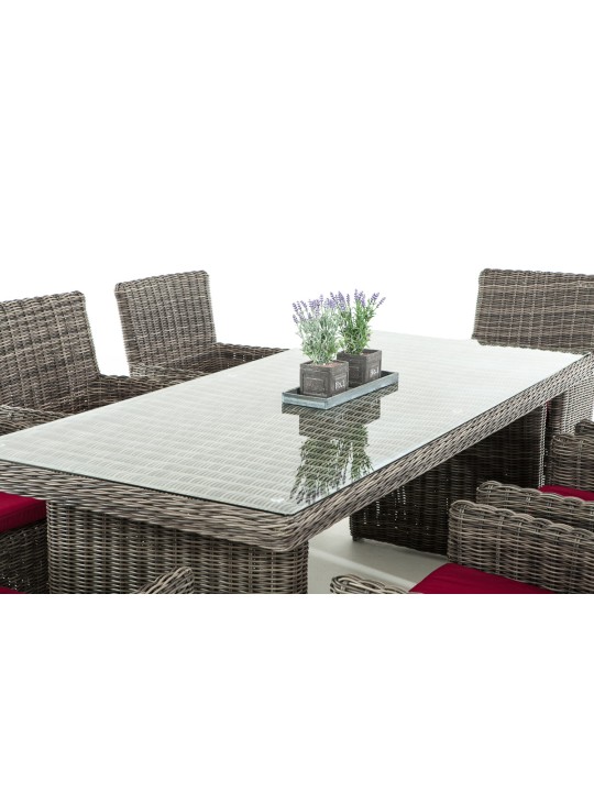 Fontana XL siddegruppe rubinrød, gråmeleret