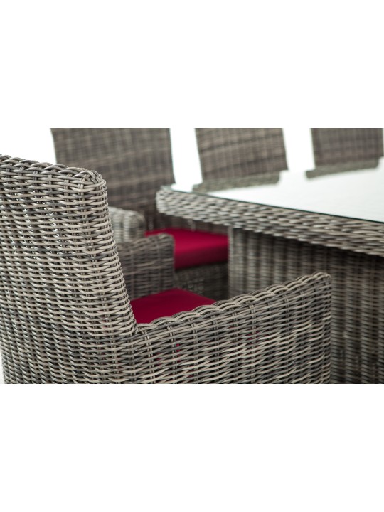 Fontana XL siddegruppe rubinrød, gråmeleret