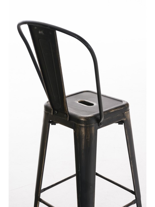 Barstol Aiden antik, sort-guld