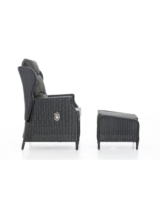 Breno lænestol inkl. fodskammel antracit, sort