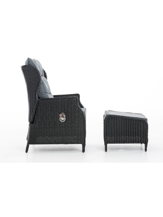 Breno lænestol inkl. fodskammel jerngrå, sort