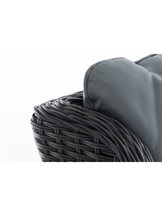 Breno lænestol inkl. fodskammel jerngrå, sort