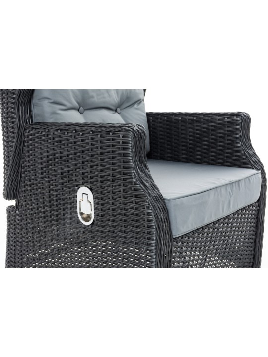 Breno lænestol inkl. fodskammel jerngrå, sort