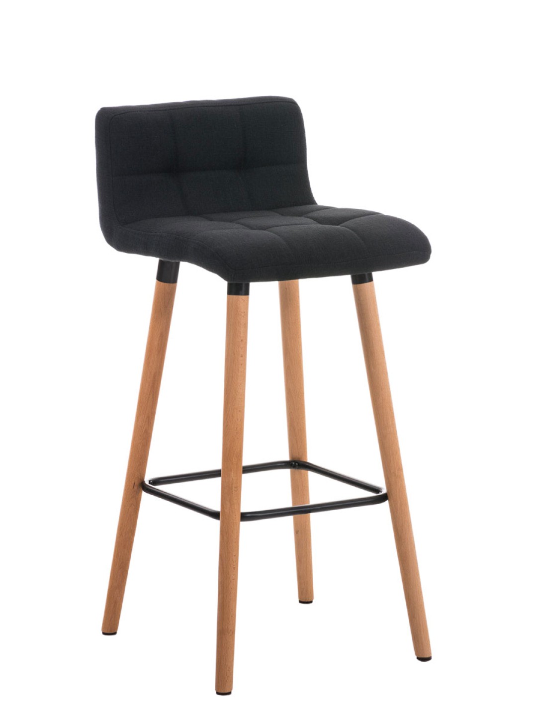 Barstol Lincoln stof, sort