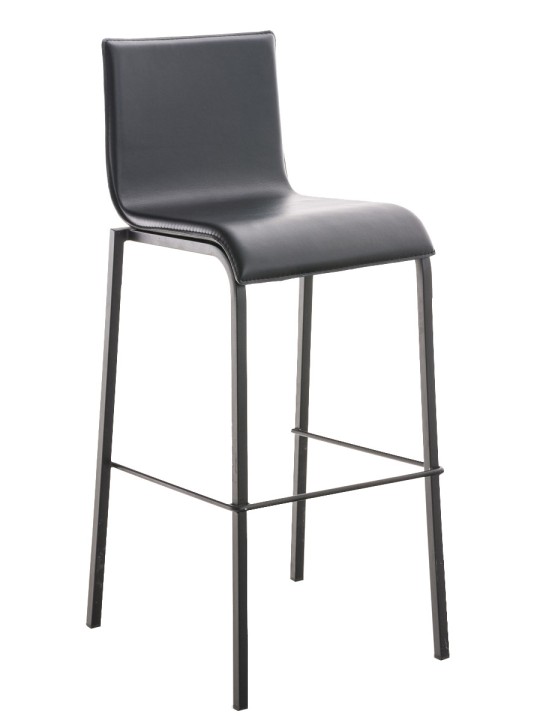 Barstol Avola læder flad B78, sort