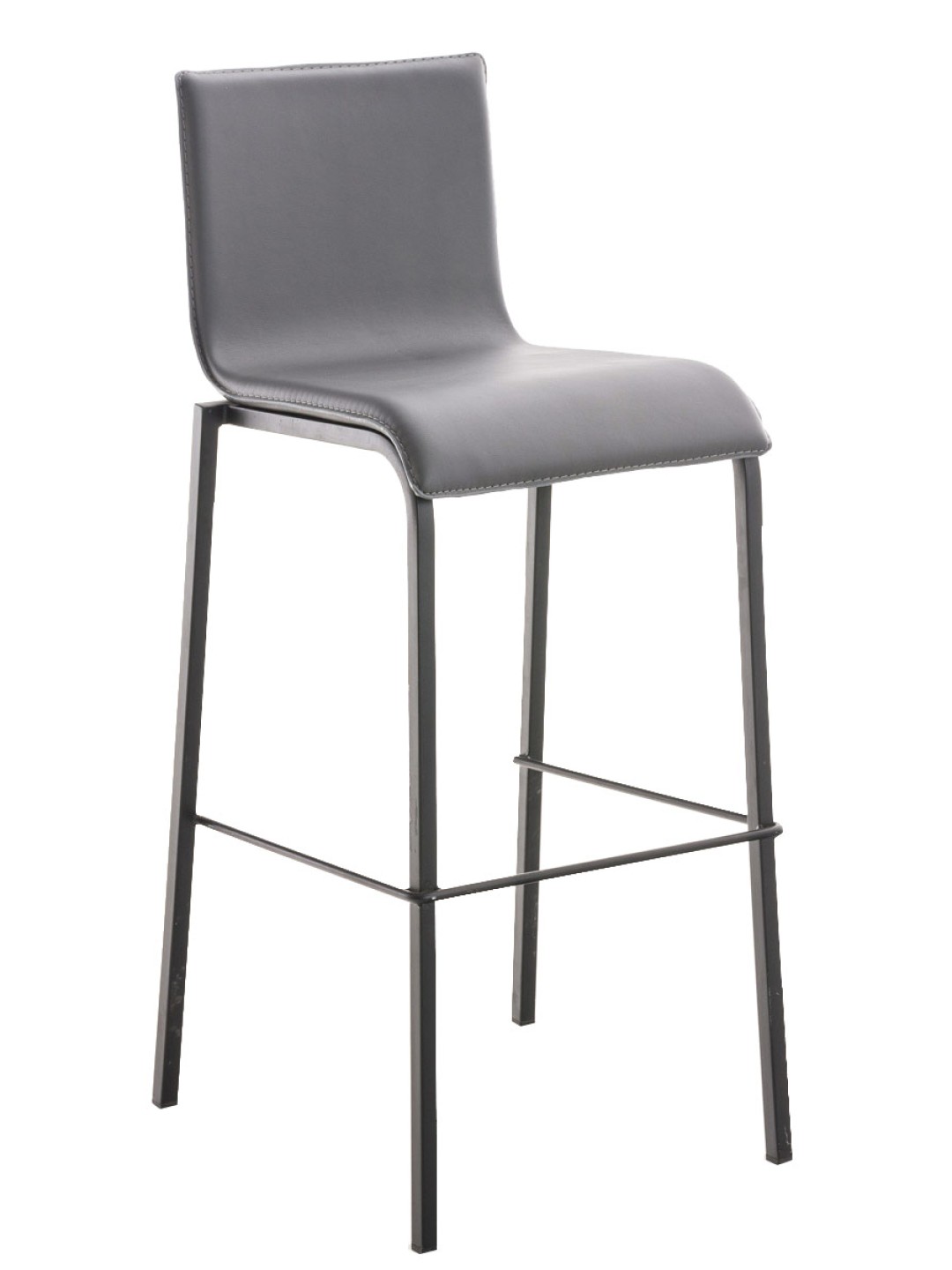 Barstol Avola læder flad B78, grå