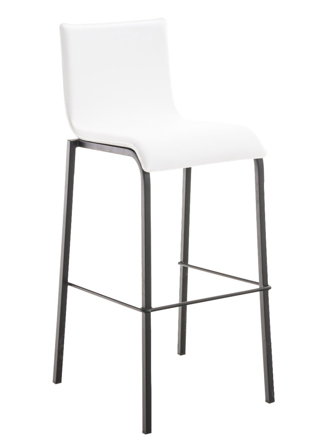 Barstol Avola læder flad B78, hvid