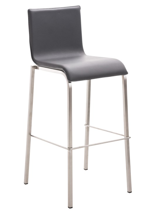 Barstol Avola læder flad E78, grå