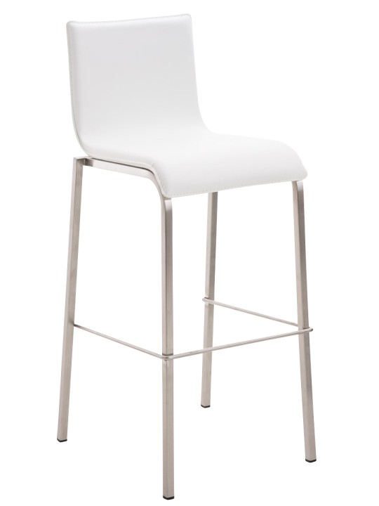 Barstol Avola læder flad E78, hvid