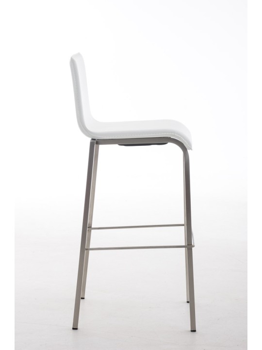 Barstol Avola læder flad E78, hvid