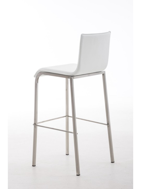 Barstol Avola læder flad E78, hvid