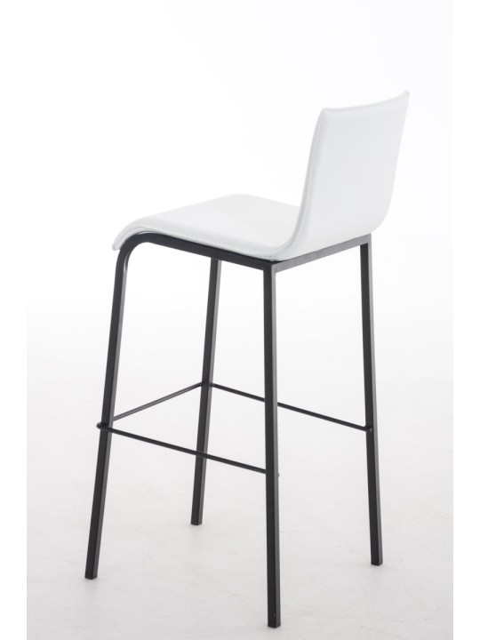 Barstol Avola læder flad B78, hvid