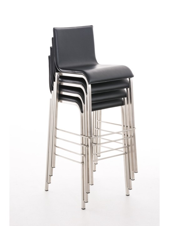 Barstol Avola læder flad E78, grå