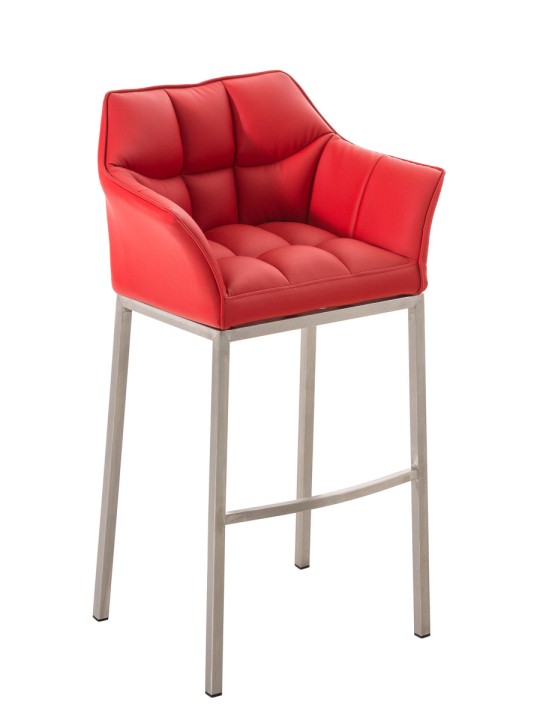 Barstol Damaso E med 4 fods stel, rød