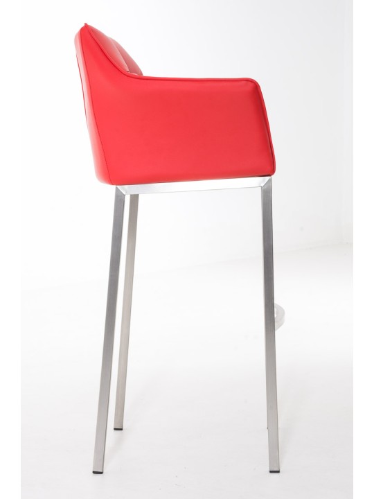 Barstol Damaso E med 4 fods stel, rød