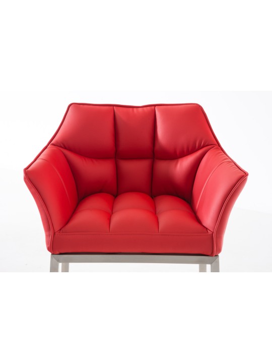 Barstol Damaso E med 4 fods stel, rød