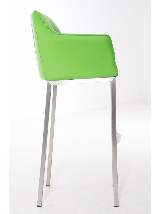Barstol Damaso E med 4 fods stel, grøn