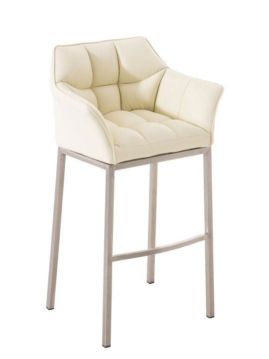 Barstol Damaso E med 4 fods stel, creme