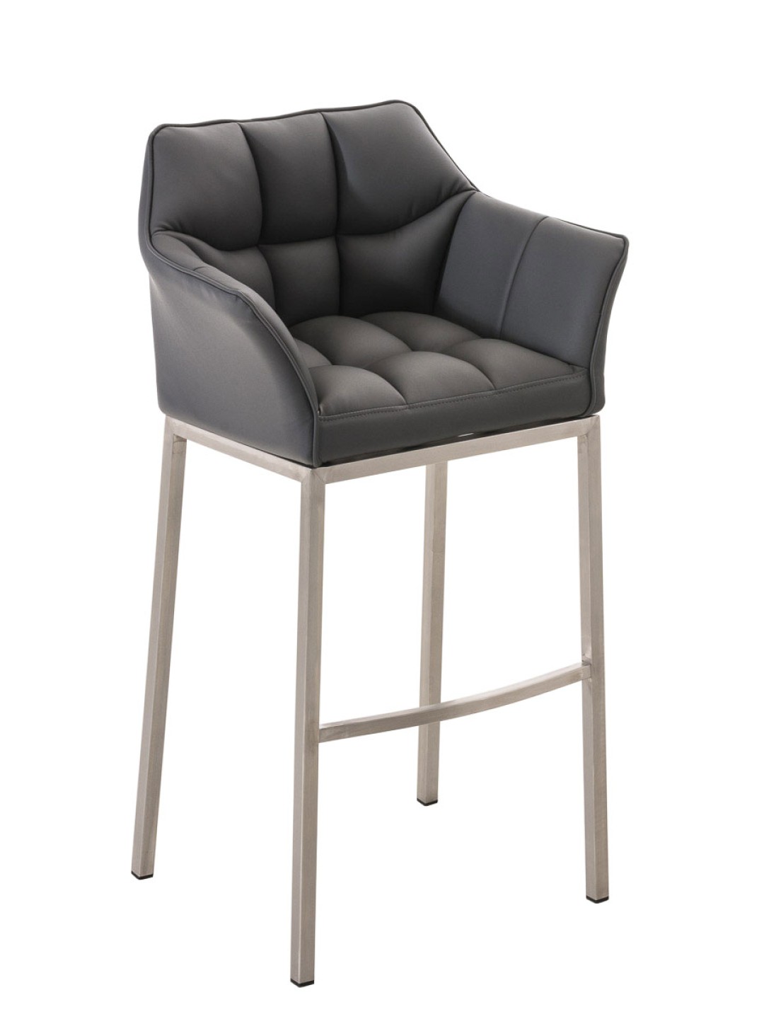 Barstol Damaso E med 4 fods stel, grå