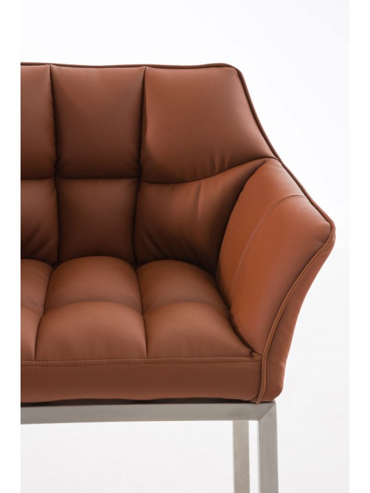 Barstol Damaso E med 4 fods stel, lysebrun