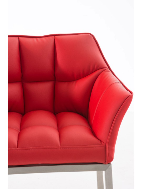 Barstol Damaso E med 4 fods stel, rød