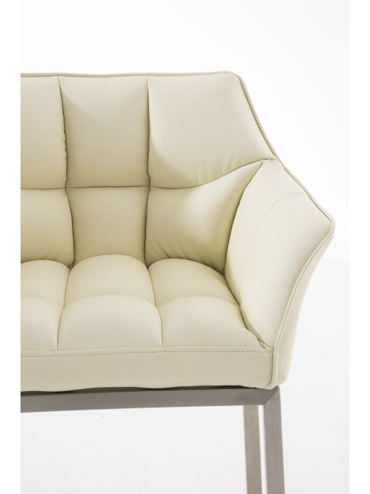 Barstol Damaso E med 4 fods stel, creme