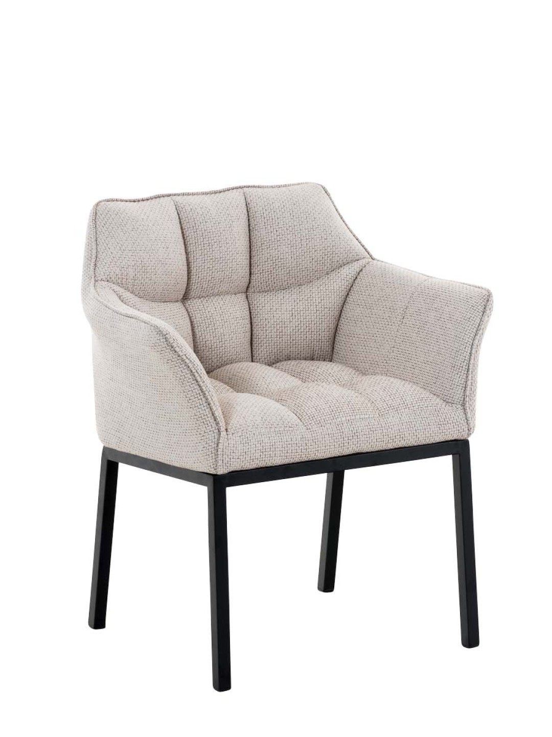 Spisestuestol Octavia B stof, elfenben