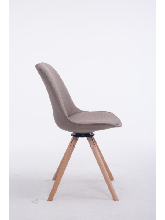 Besøgsstol Troyes Drejelig Natura Stof Rund, taupe Besøgsstol Troyes Drejelig Natura Stof Rund, taupe