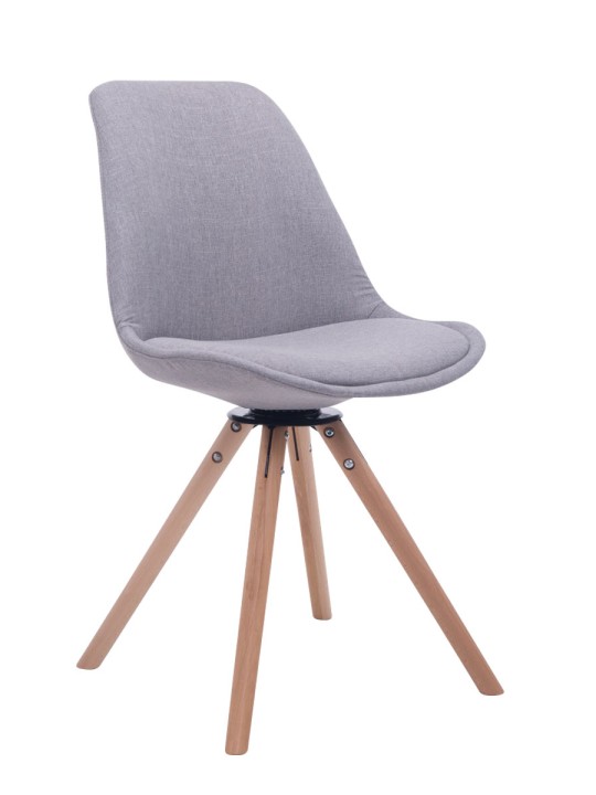 Besøgsstol Troyes Drejelig Natura Stof Rund, grå Besøgsstol Troyes Drejelig Natura Stof Rund, grå