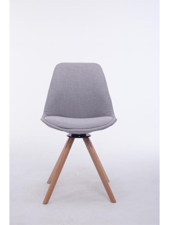 Besøgsstol Troyes Drejelig Natura Stof Rund, grå Besøgsstol Troyes Drejelig Natura Stof Rund, grå