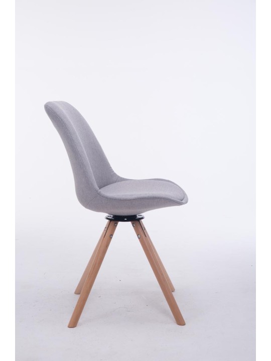 Besøgsstol Troyes Drejelig Natura Stof Rund, grå Besøgsstol Troyes Drejelig Natura Stof Rund, grå