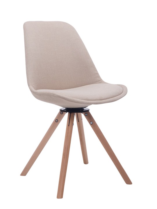 Besøgsstol Troyes Drejelig Natura Stof Rund, creme Besøgsstol Troyes Drejelig Natura Stof Rund, creme