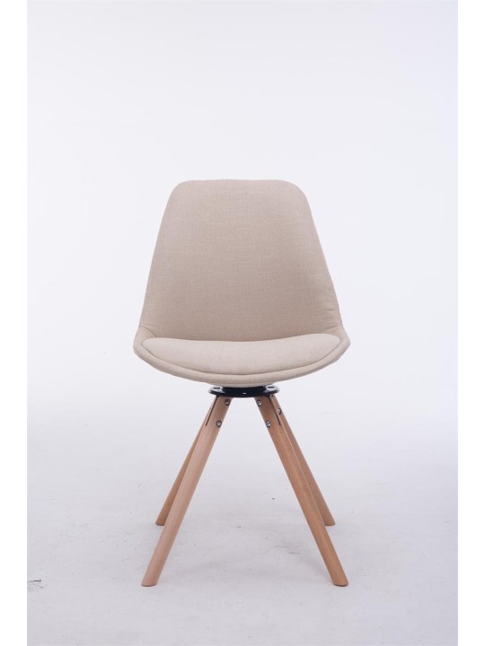 Besøgsstol Troyes Drejelig Natura Stof Rund, creme Besøgsstol Troyes Drejelig Natura Stof Rund, creme