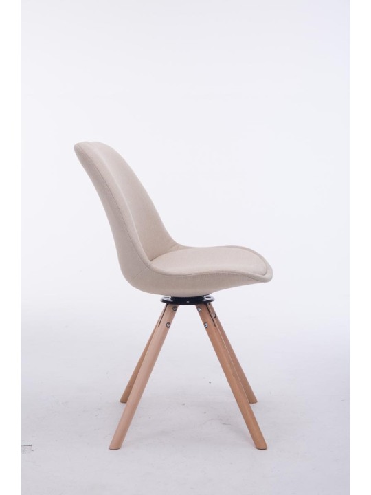 Besøgsstol Troyes Drejelig Natura Stof Rund, creme Besøgsstol Troyes Drejelig Natura Stof Rund, creme