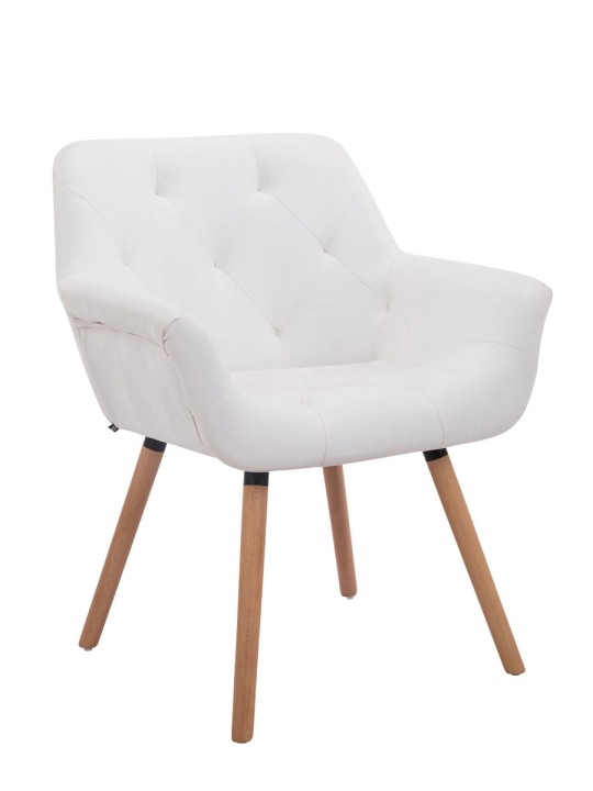 Besøgsstol Cassidy natura, hvid