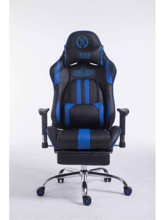 Racing kontorstol Limit med fodstøtte, sort/blå