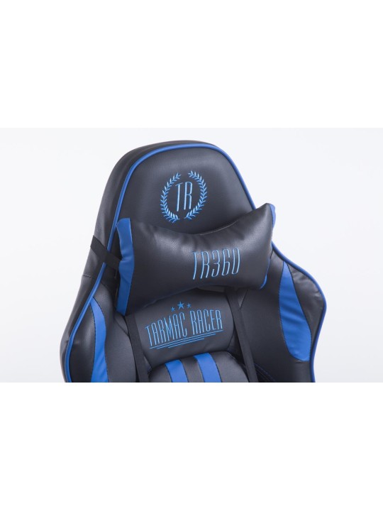 Racing kontorstol Limit med fodstøtte, sort/blå