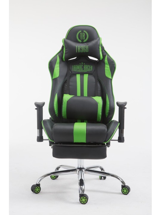 Racing kontorstol Limit med fodstøtte, sort/grøn