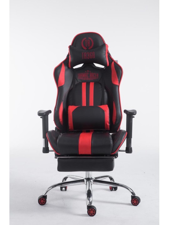 Racing kontorstol Limit med fodstøtte, sort/rød