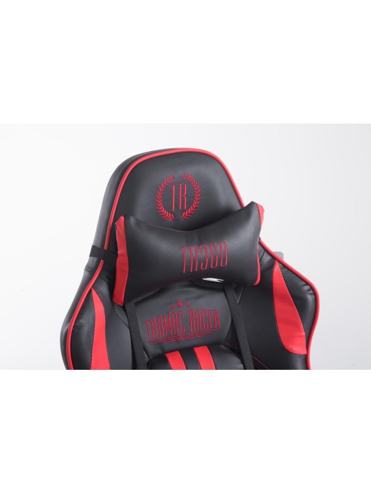 Racing kontorstol Limit med fodstøtte, sort/rød