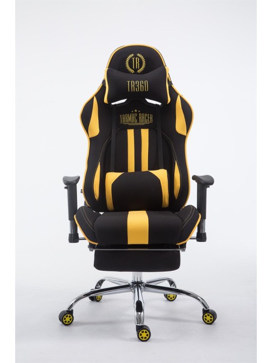 Racing kontorstol Limit stof med fodstøtte, sort/gul